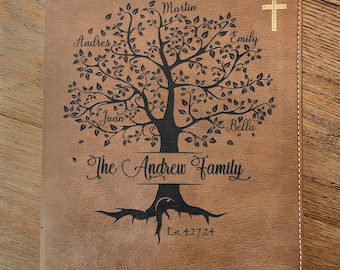 Personalisierte NIV Familienbibel, individuell gravierte NIV Stammbaum Journaling Bibel, Hochzeitsgeschenke, Christliche Geschenke, Familienbibel für die Hochzeit