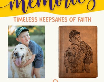 Personalized NASB Wide Margin Bible, Photo Engraved Cover, Custom Bible for Note-Taking, Christian Gift, Wedding Gift, Custom Engraved Bible