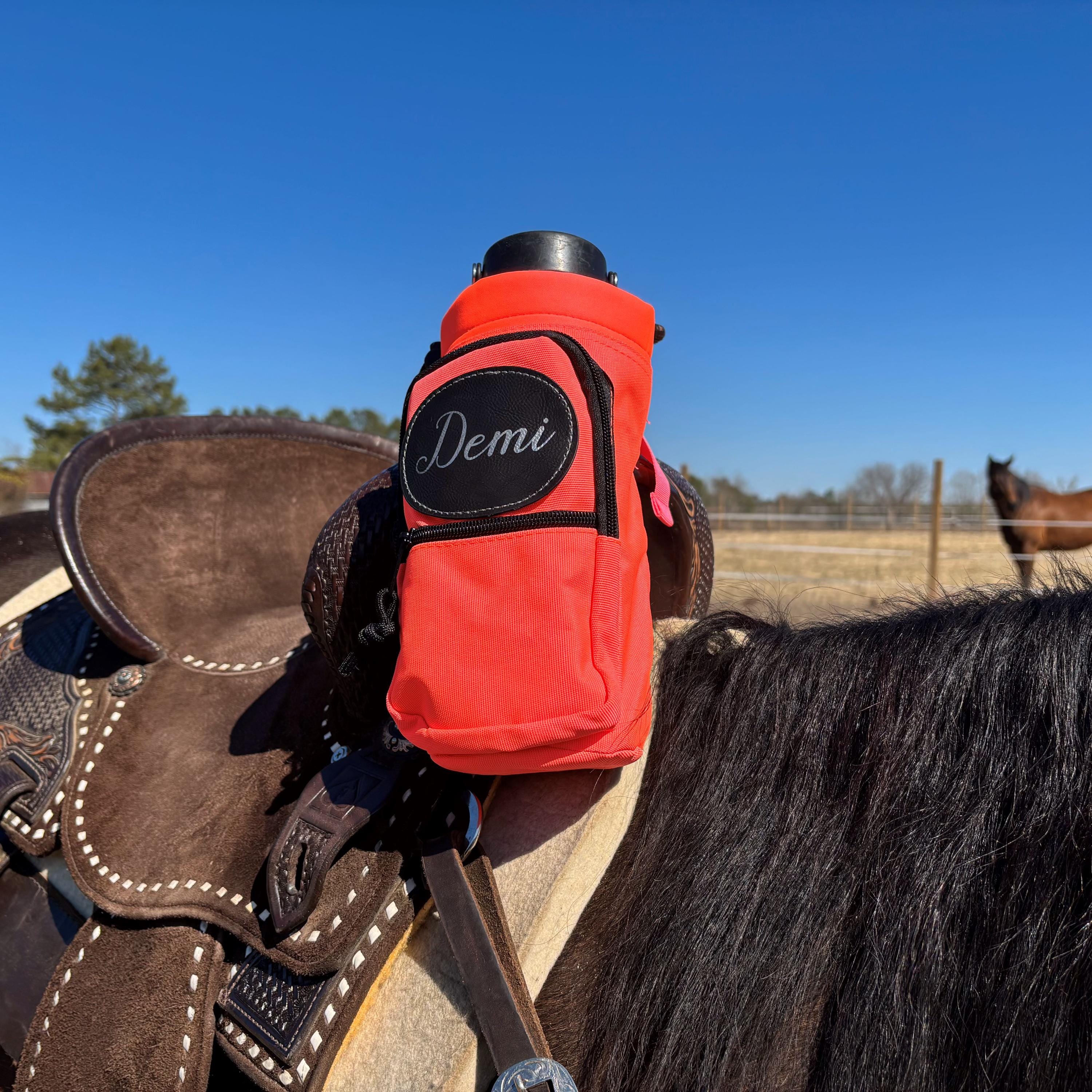 Porte-bouteille Personnalisable Pour Selle Cheval - Vert, Multi-poches