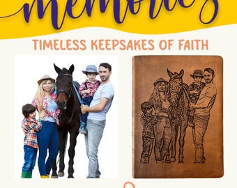 Personalized NASB Wide Margin Bible, Photo Engraved Cover, Custom Bible for Note-Taking, Christian Gift, Wedding Gift, Custom Engraved Bible