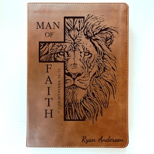 Personalized Bible for Men, ESV Large Print, Customized Bible for Men Name Engraved, English Standard Version Bibles for men bible gifts men