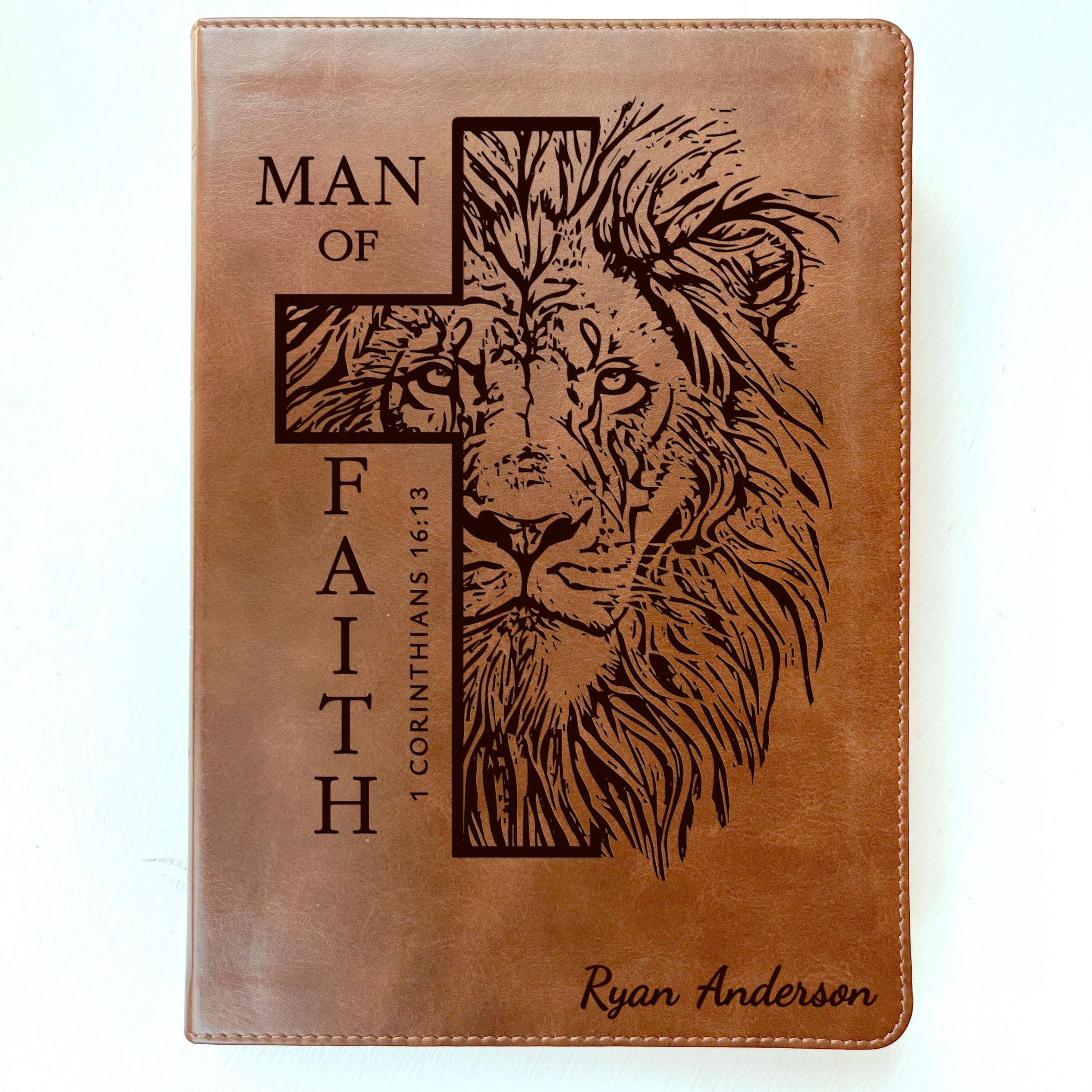Biblia personalizada para hombres, ESV letra grande, Biblia personalizada para hombres con nombre grabado, Biblias versión estándar en inglés para hombres, regalos bíblicos para hombres