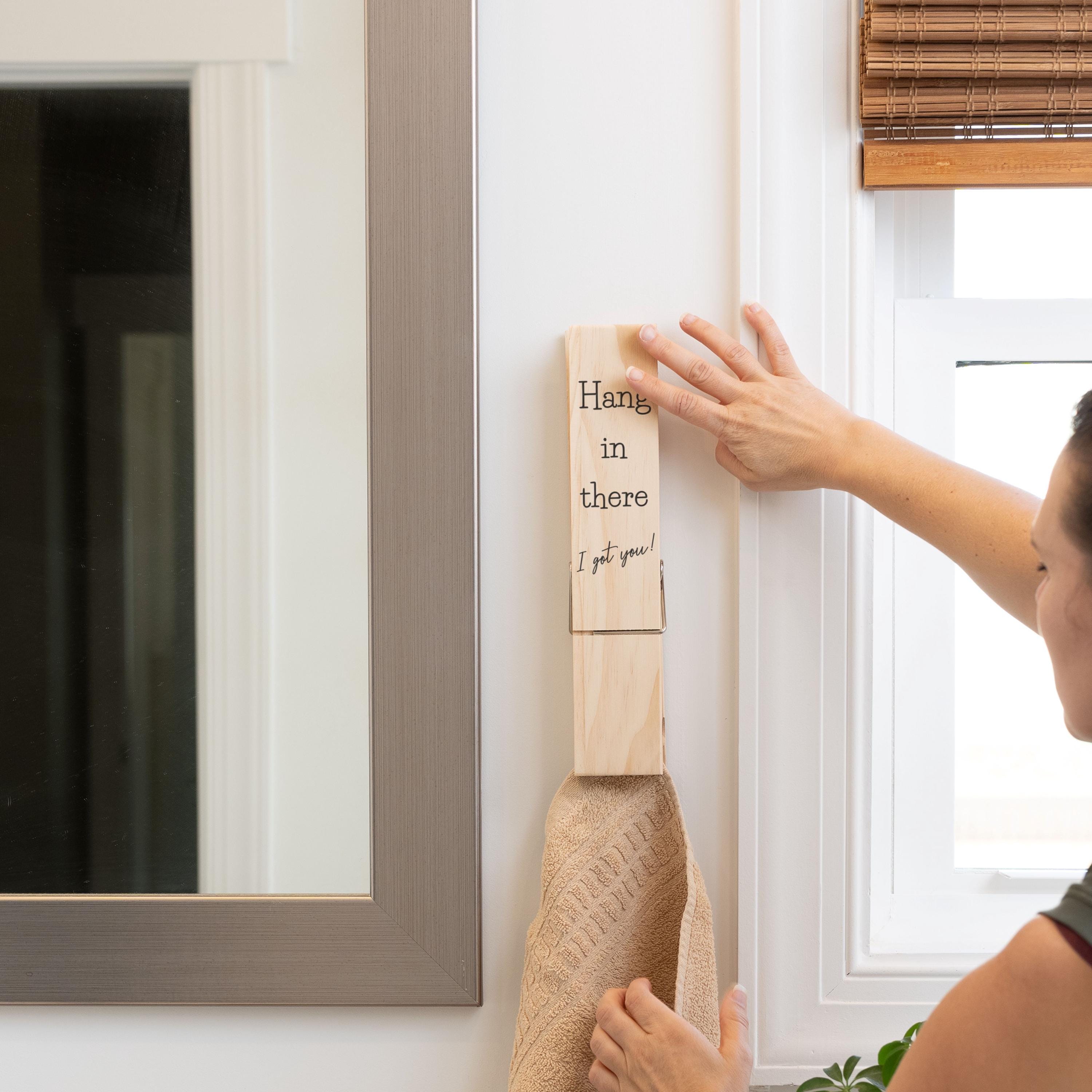 Custom Design Jumbo Giant Clothespin Towel Holder, Rustic Farmhouse ...