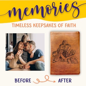 Bíblia NLT personalizada com letras grandes – capa com foto gravada personalizada, com filamento, presente cristão para batismo, casamento ou crisma