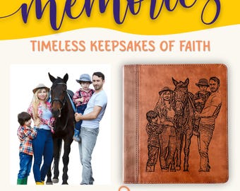 Biblia de estudio ESV personalizada, portada con foto grabada, margen ancho para tomar notas, regalo cristiano, Biblia grabada personalizada