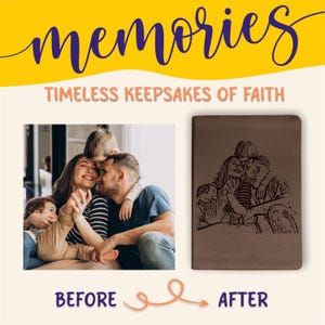 Personalized ESV Journaling Bible, Large Print, Photo Engraved Cover, Custom Bible for Note Taking, Christian Baptism or Wedding Gift