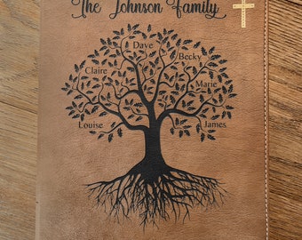 Personalisierte NIV Familienbibel, individuell gravierte NIV Stammbaum Journaling Bibel, Hochzeitsgeschenke, Christliche Geschenke, Familienbibel für die Hochzeit