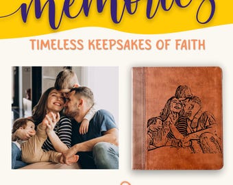 Biblia de estudio ESV personalizada, portada con foto grabada, margen ancho para tomar notas, regalo cristiano, Biblia grabada personalizada