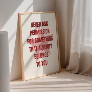 Cowboy Carter Inspired Wall Art – Never Ask Permission Printable, Feminist Digital Print, Empowering Black Girl Magic Decor