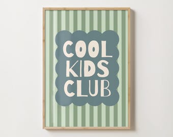 Cool Kids Club Print – Retro Playroom Wall Art (Digital Download)