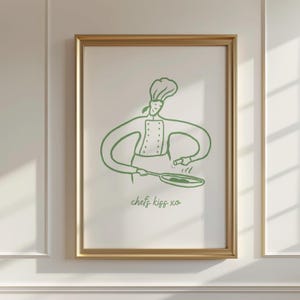 Modern Chef Kitchen Art Chefs Kiss Print Aesthetic Cooking Poster Quirky Minimalist Kitchen Decor Funny