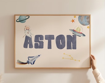 Custom Space Name Print, Scandi Nursery Decor