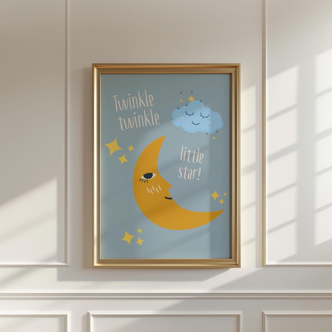 Twinkle Twinkle Little Star Nursery Print – Whimsical Wall Art for Baby ...
