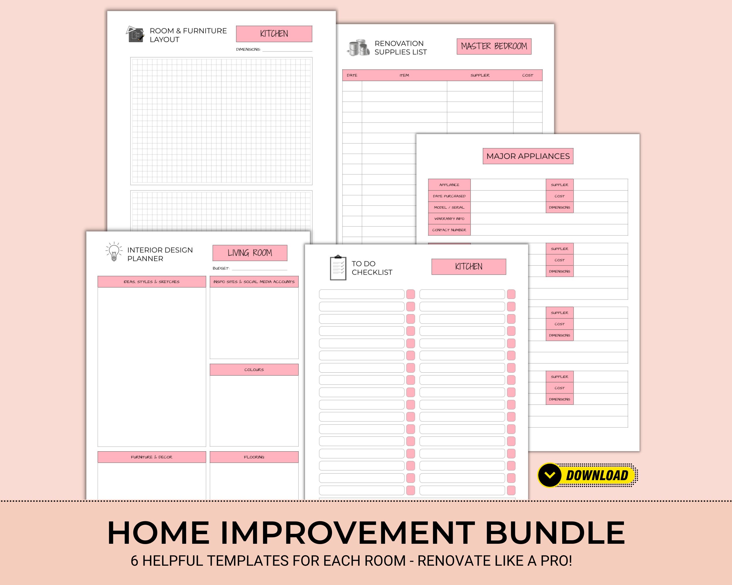 Home Renovation Planner | Room by Room, Home Improvement Organiser ...