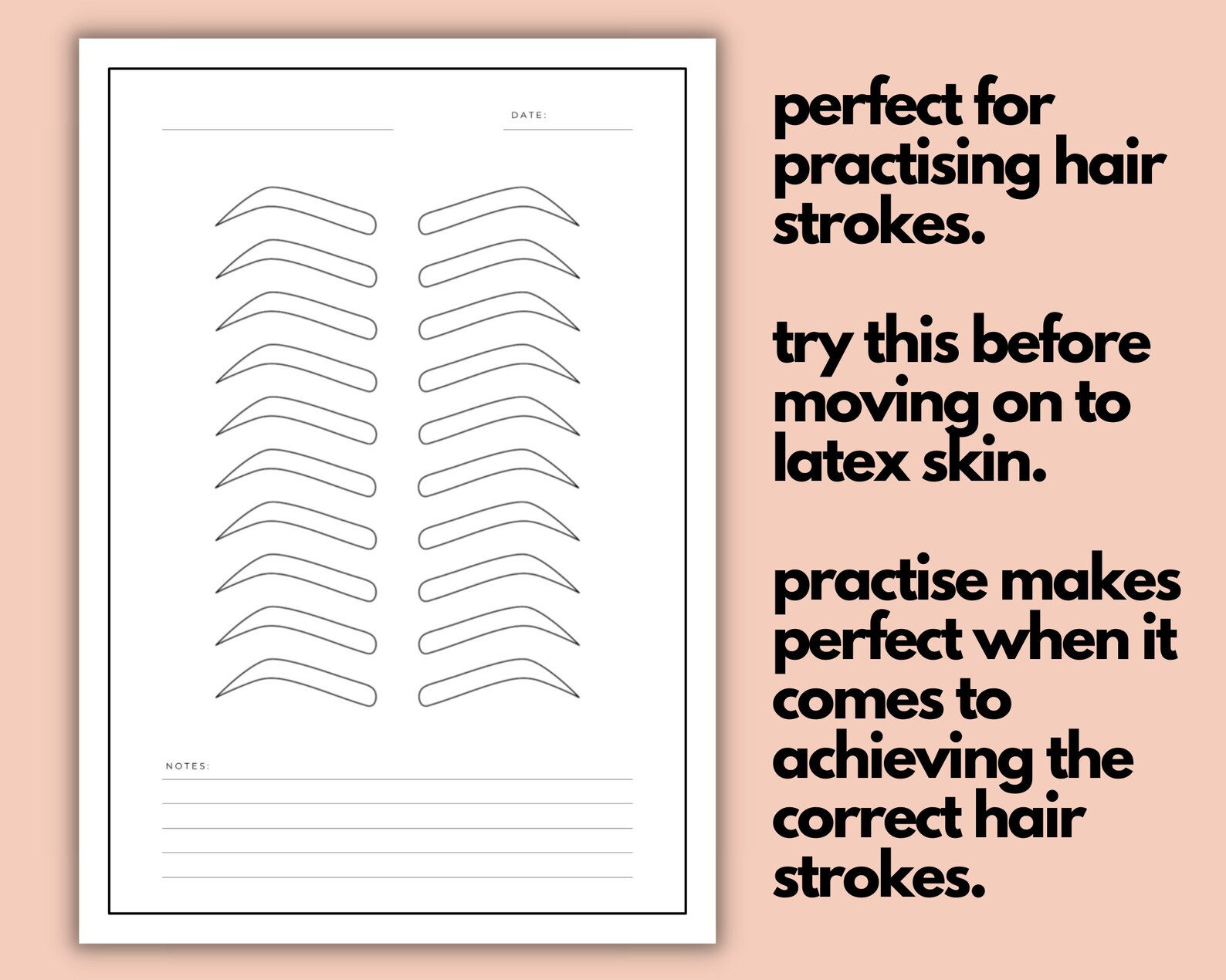 Printable Microblading Practice Sheets