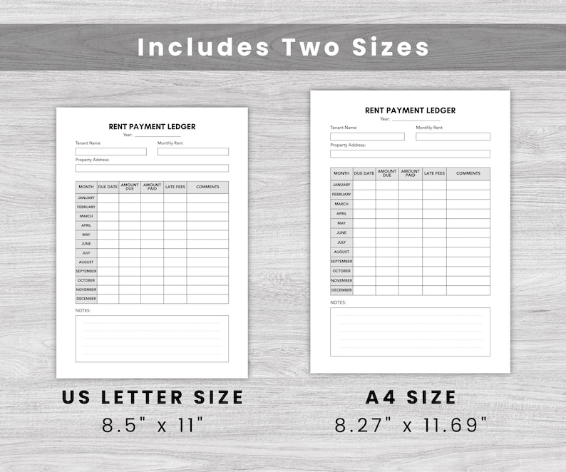 Pad Rent Sheet Rent Payment Tracker Printable, Rental Payment Log, Tenant Rent Record ...