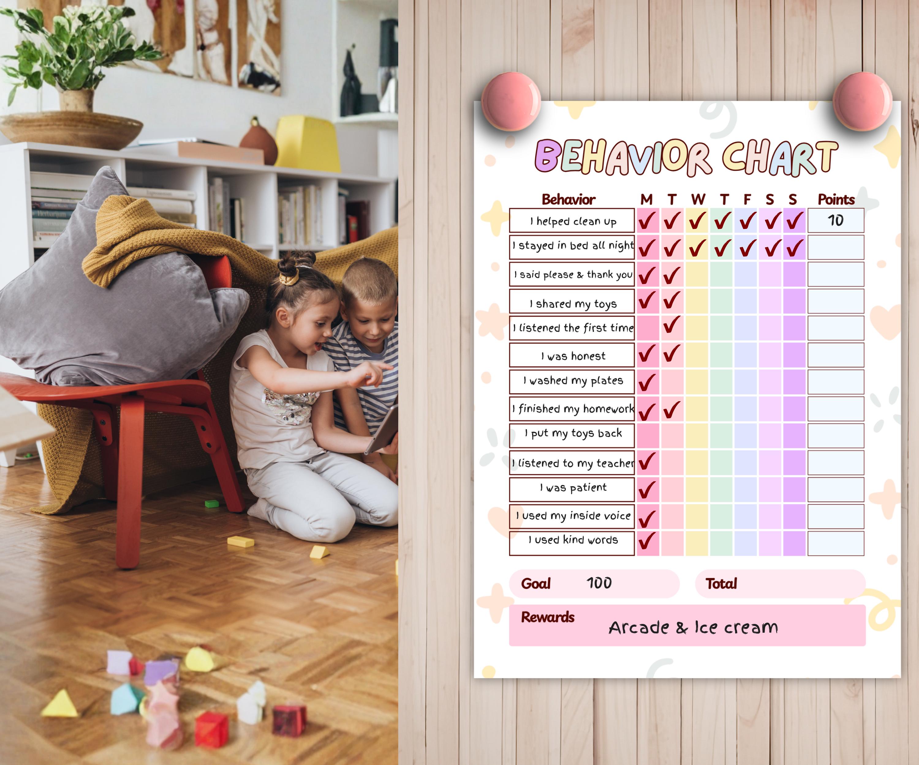 Kids Behavior Chart Printable Bundle | Reward Chart for Kids, Daily ...
