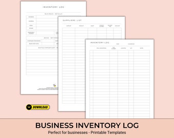 Product Inventory Log | Instant Digital Download | Stock Management , Inventory List,  Small business organiser - Inventory Tracker