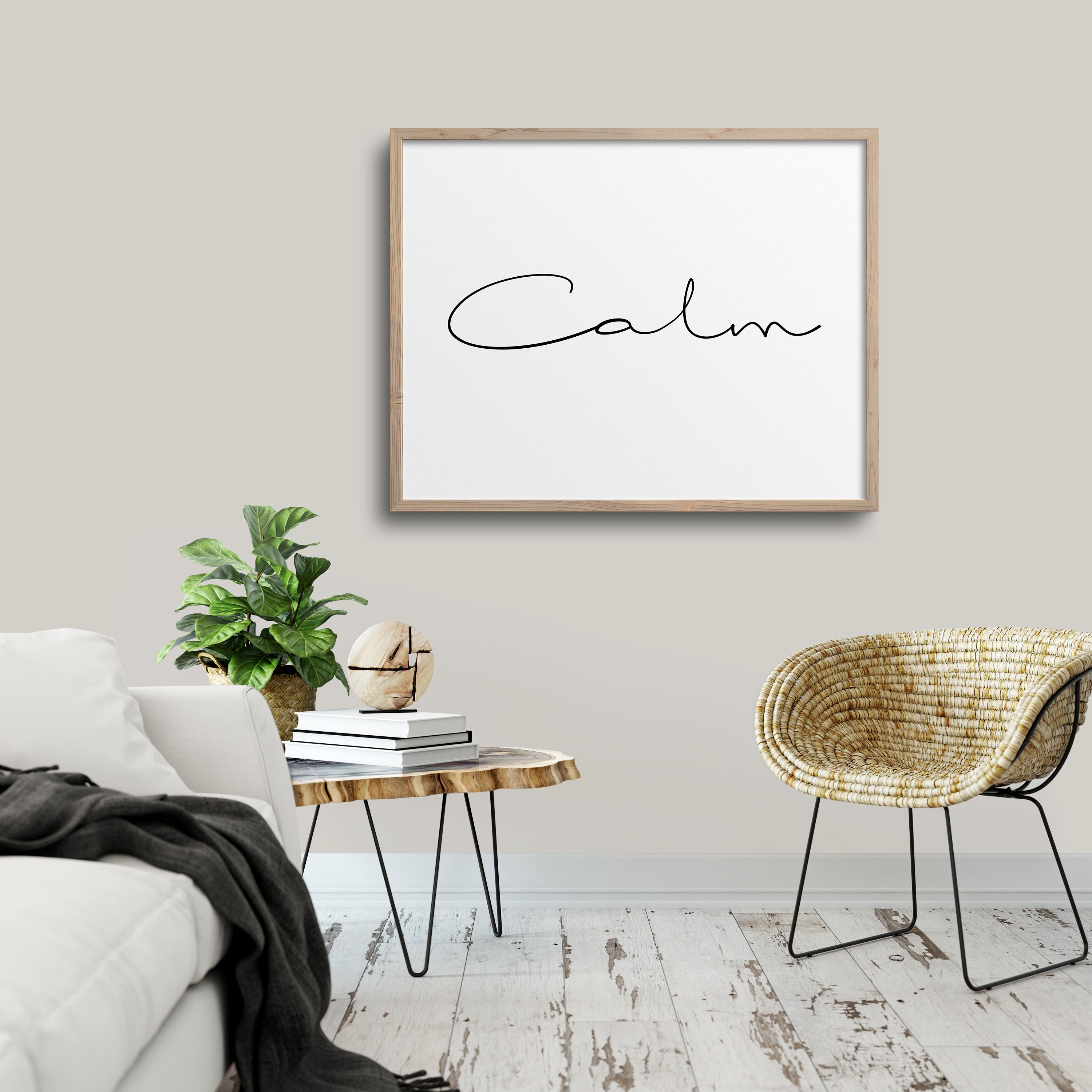 Calm Print Calm Wall Art Calm Wall Print Calm Typography Etsy