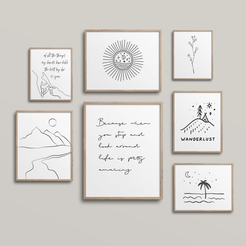 Printable Wall Art Travel Gallery Wall Set of 5 Prints Etsy