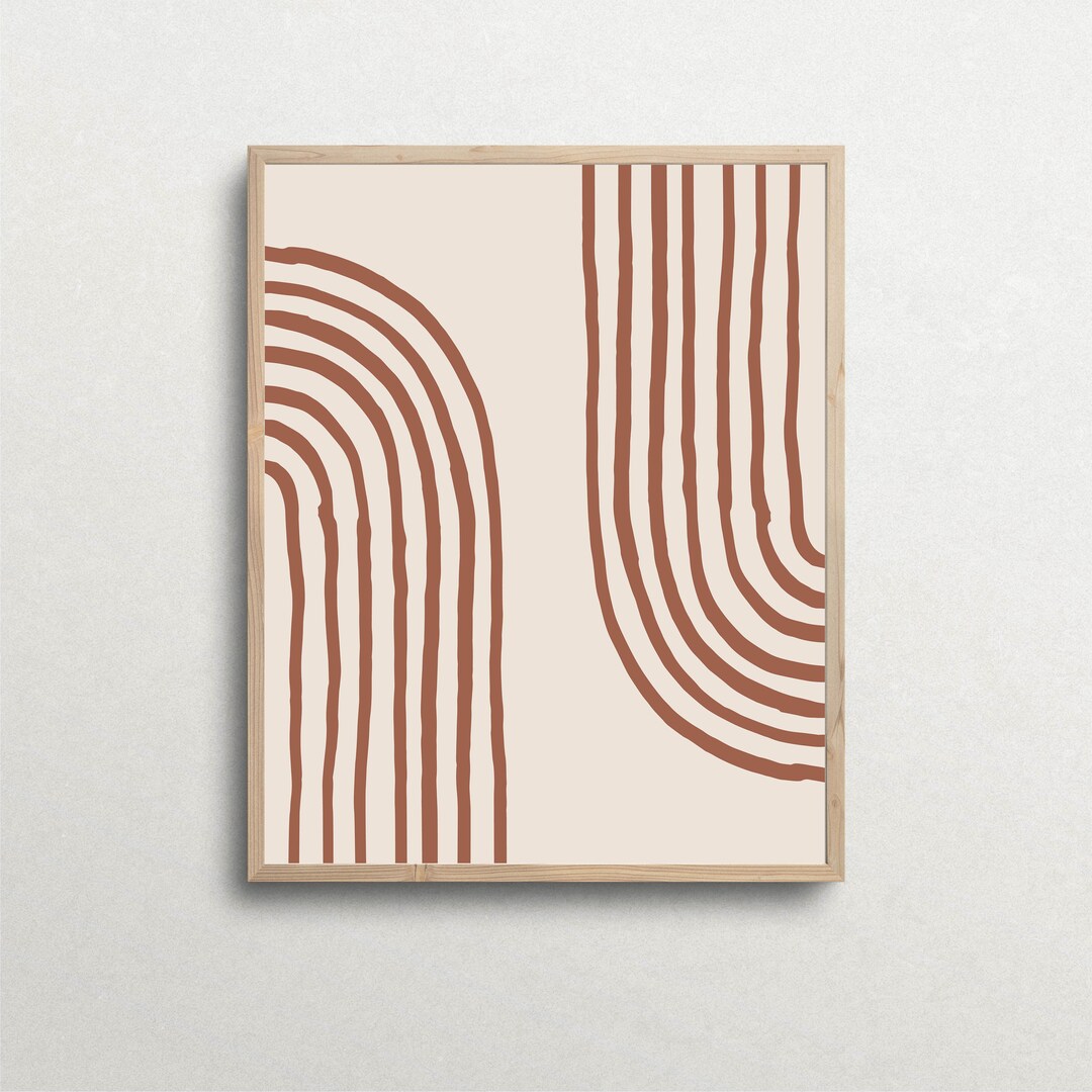 Minimal Abstract Art, Mid Century Modern Decor, Earth Tone Wall Art
