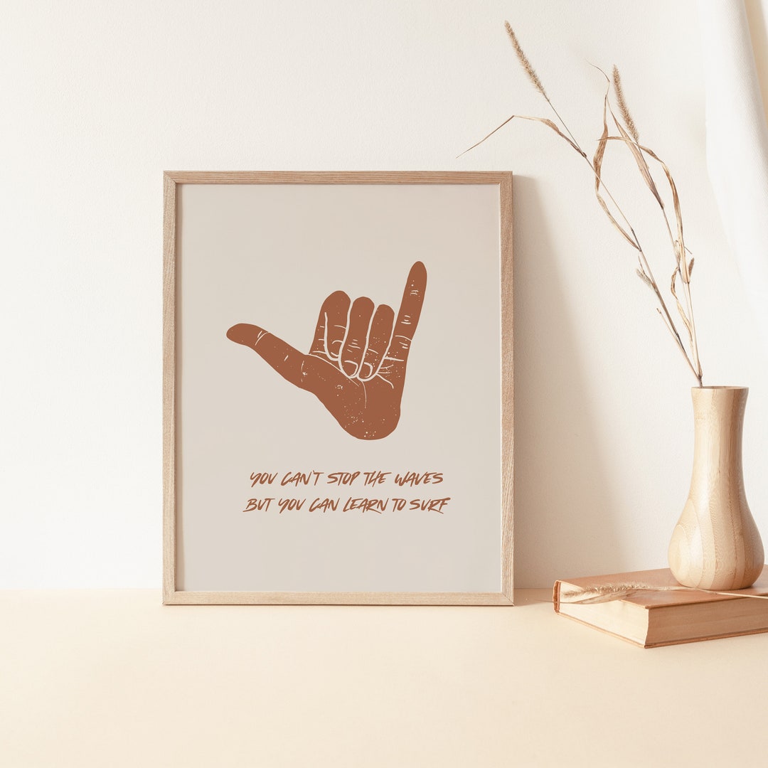 Shaka Hand Printable Wall Art, Hang Loose Hand Gesture, Surf Art ...
