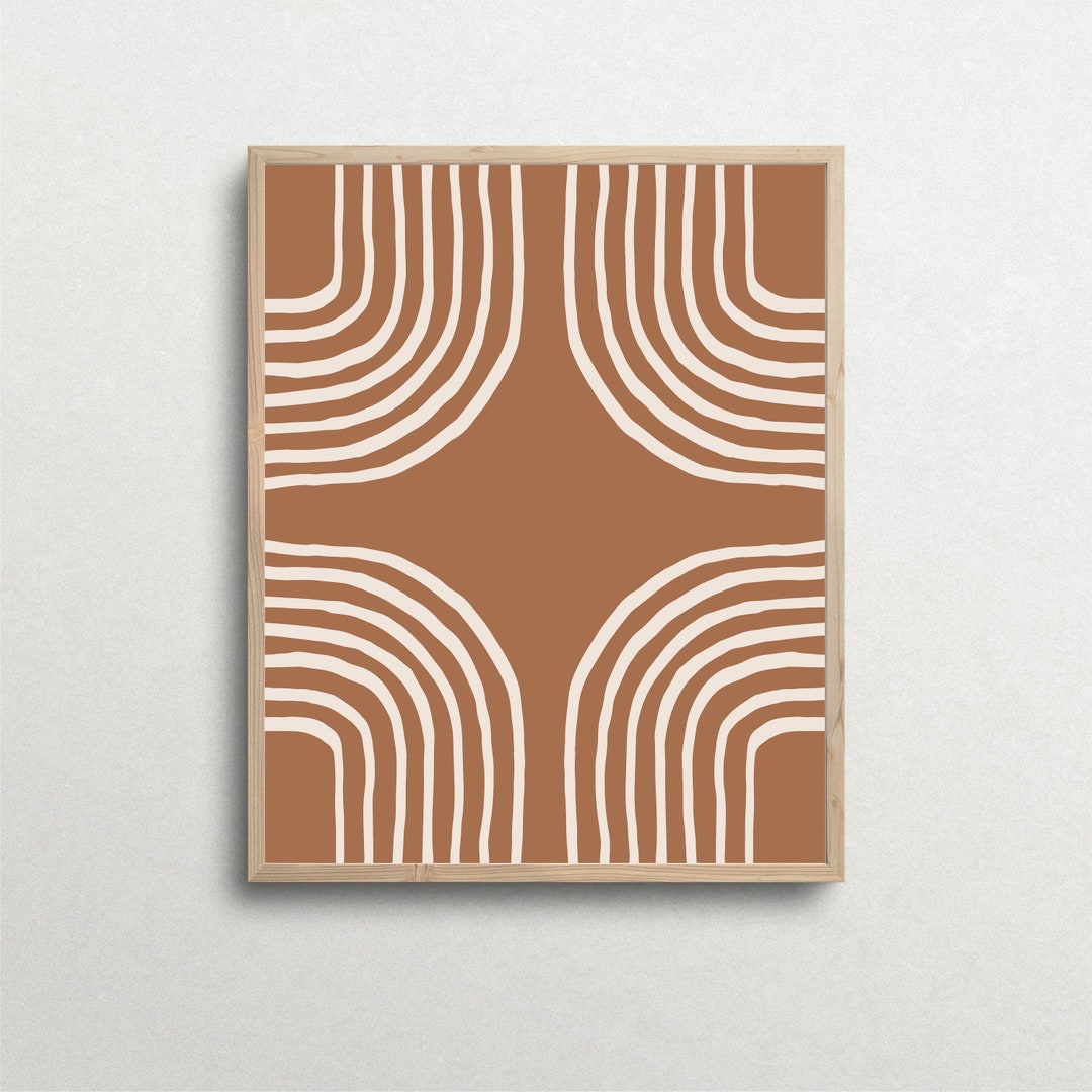 Minimal Abstract Art, Mid Century Modern Decor, Earth Tone Wall Art