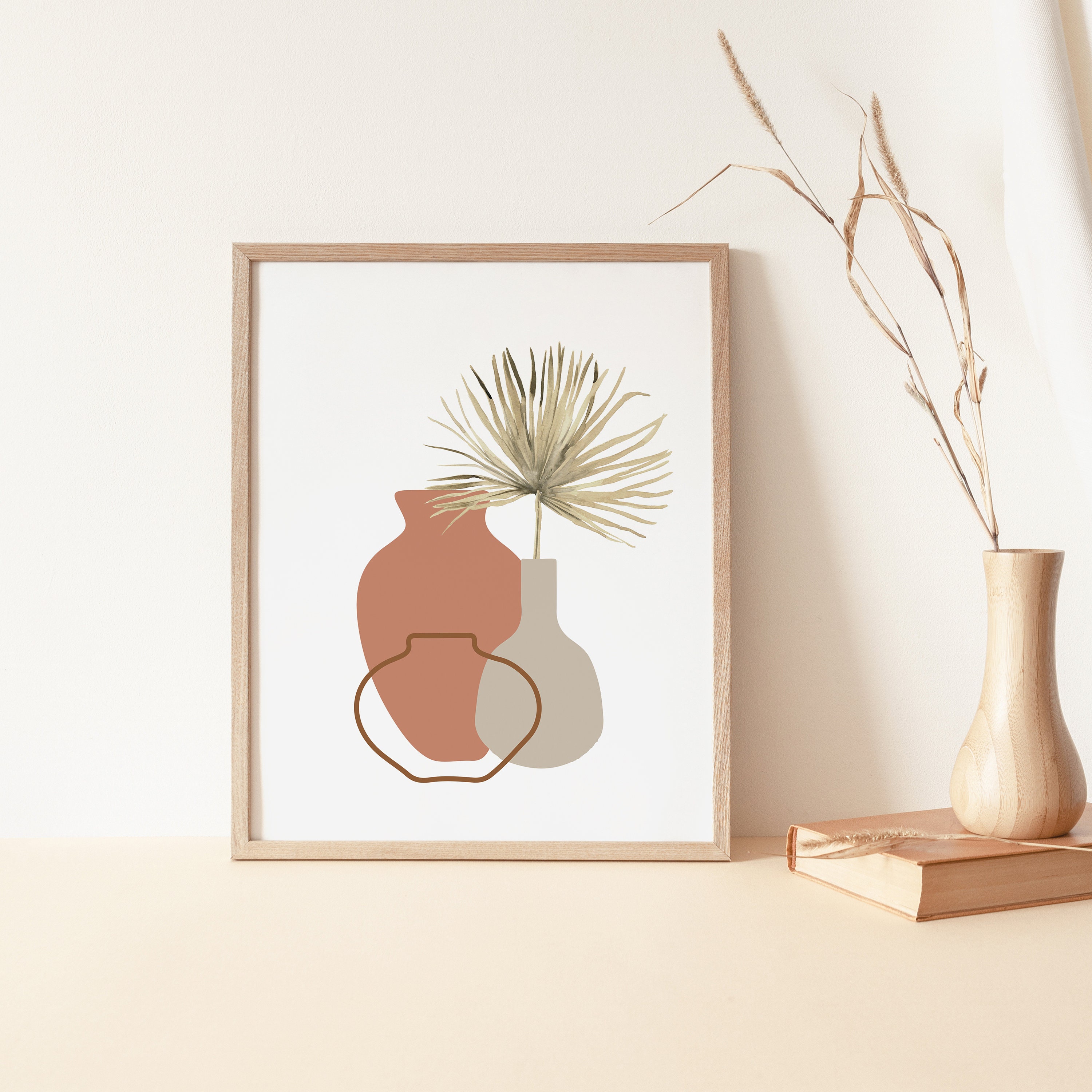 Plant In A Vase Sold At Walgreen Christmas 2022 Abstract Pottery Wall Print Minimalist Plant Art Tropical | Etsy Ireland