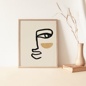 One Line Drawing Abstract Face Illustration Modern Art - Etsy
