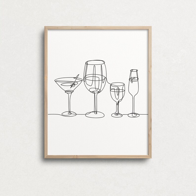 Bar Set of 2 Prints Drinks Art Bar Cart Print Bar Cart Art Etsy