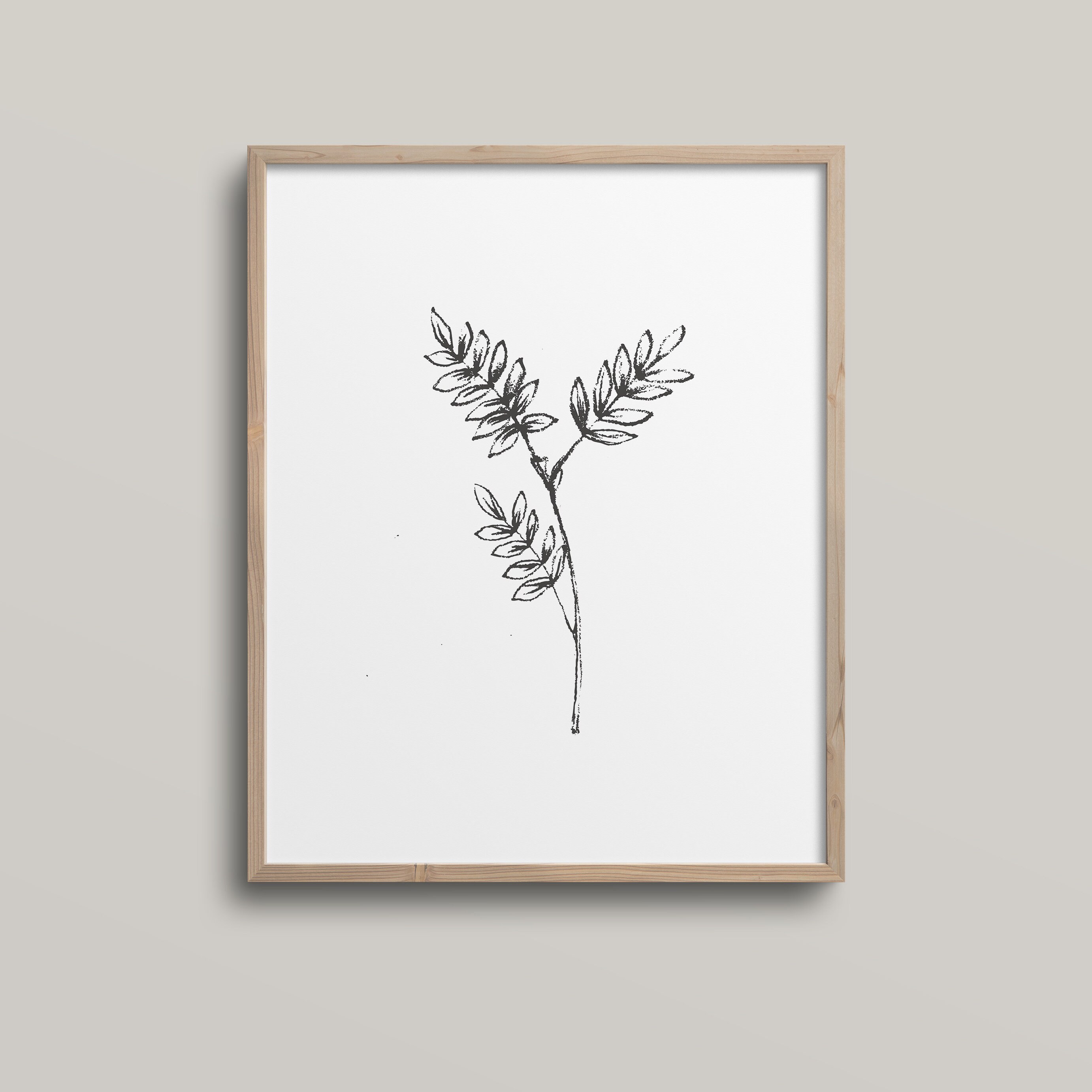 Black &amp; White Botanical Set of 3 Prints Leaf Print Floral | Etsy