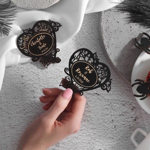 Save the Dates Magnete für Halloween Hochzeit, Gothic Save the Date Karten für Hochzeit, Bis der Tod uns scheidet, Halloween Einladung