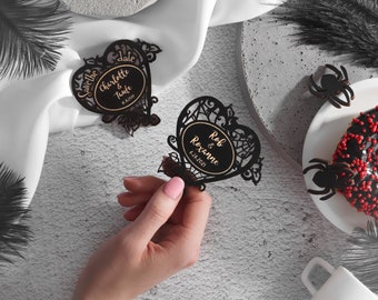 Guarde los imanes de fechas para la boda de Halloween, gótico guarde las tarjetas de fecha para la boda, Hasta que la muerte nos separe, invitación de Halloween