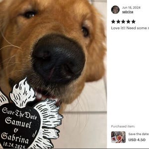 K&ouml;nnte beinhalten: Ein schwarz-wei&szlig;er Save-the-Date-Magnet mit einem gotischen Herzdesign. Der Magnet zeigt den Text "Save The Date Samuel & Sabrina 10.24.2025".