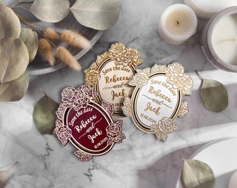 Bewaar deze datum-magneet, bordeauxrode huwelijksuitnodiging, hout bewaar deze datum, magneet bruiloft gunst, unieke huwelijksuitnodiging, boho-huwelijk