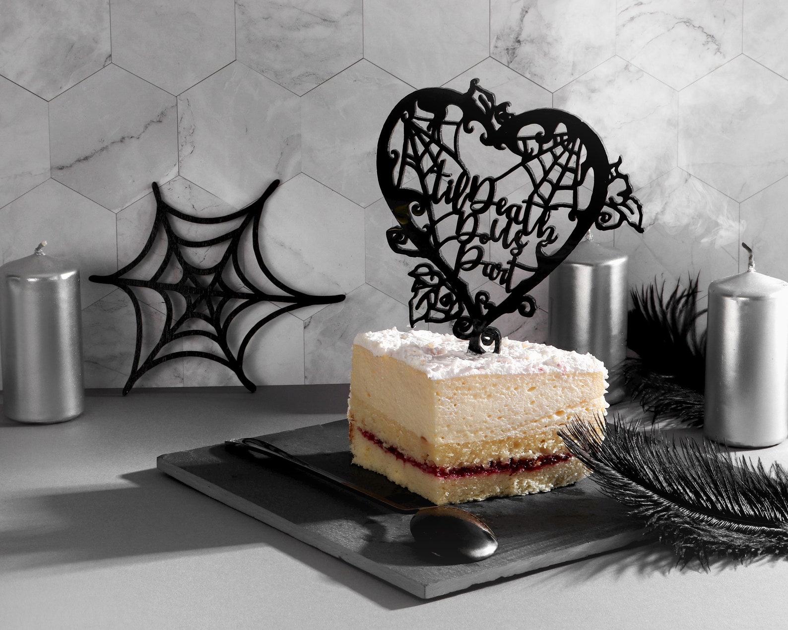 Halloween wedding cake topper Til death do us part topper Etsy