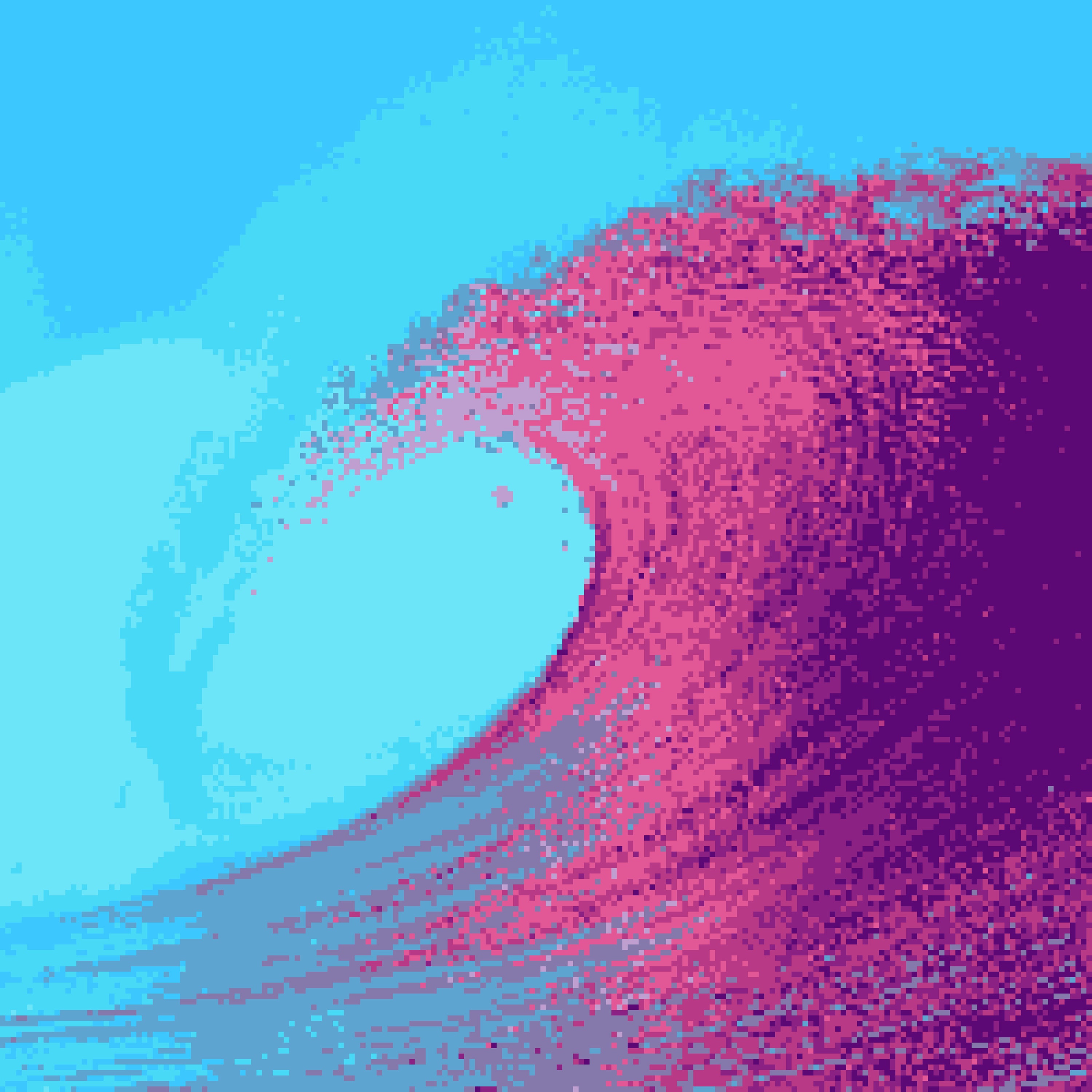 Cherry Waves Aesthetic Pixel Art Print Wall Decor Etsy