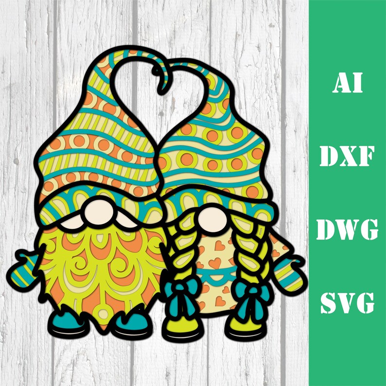 Download Valentine gnomes layered 3D hearts multi layer mandala ...