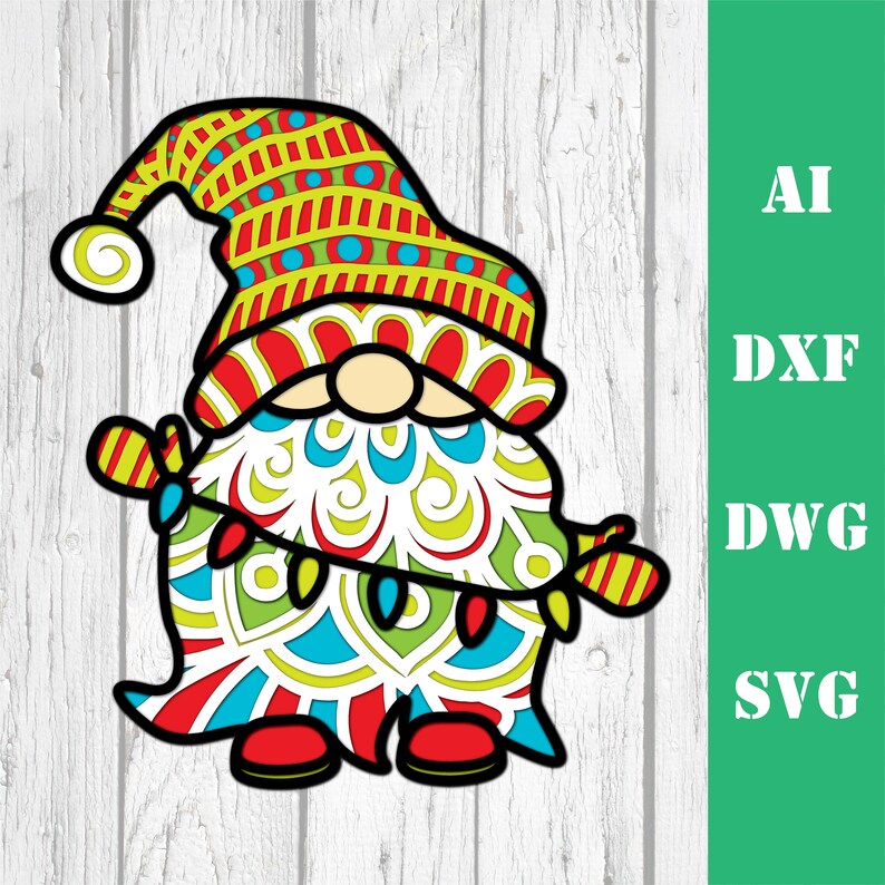 Download Layered Christmas gnome 3d multi layer mandala laser cut ...