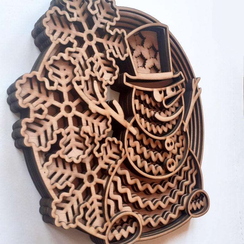 Download Winter snowman multi layer mandala model laser cut file | Etsy