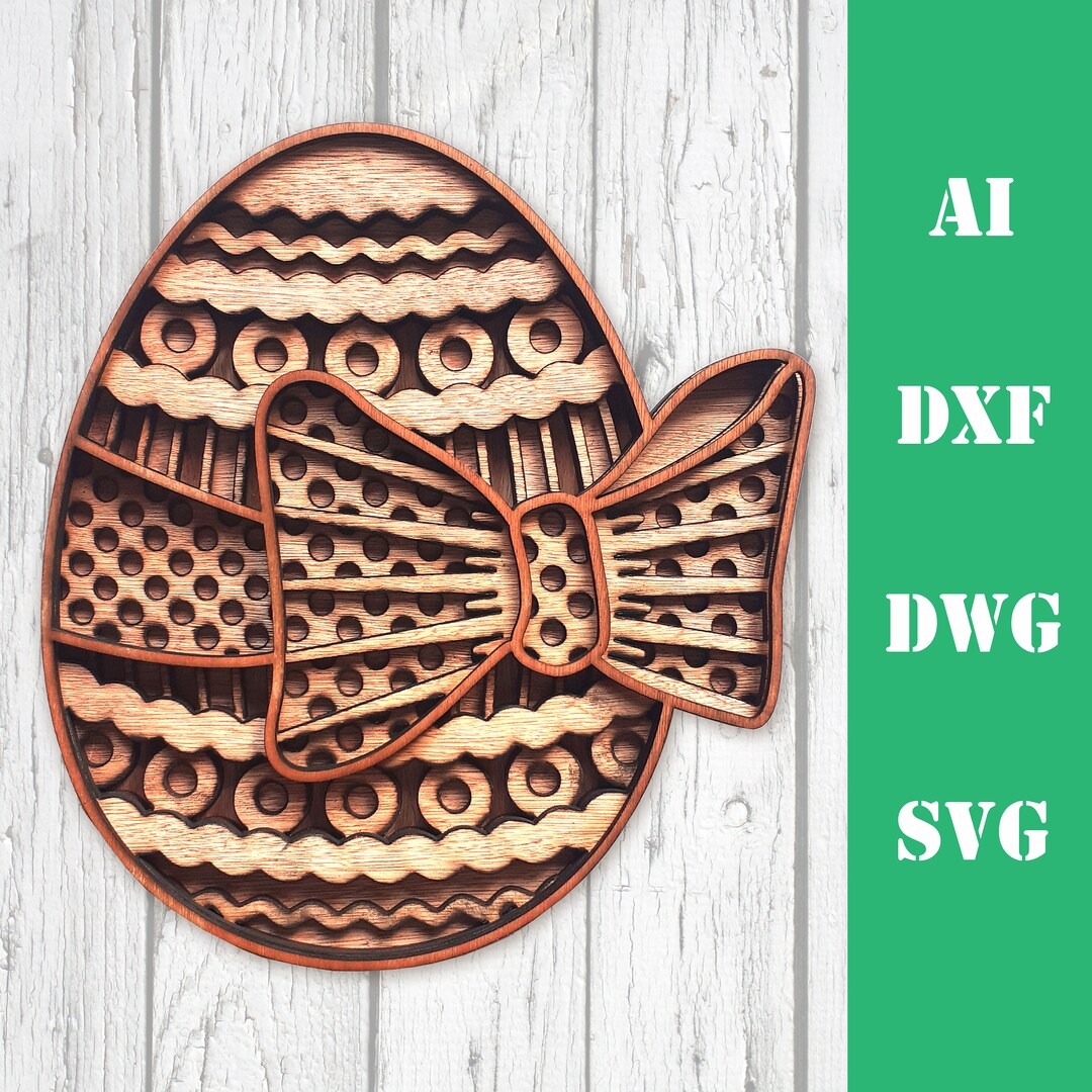Easter Egg With Ribbon 3D Layered Multi Layer Mandala 3d Laser Cut File ...