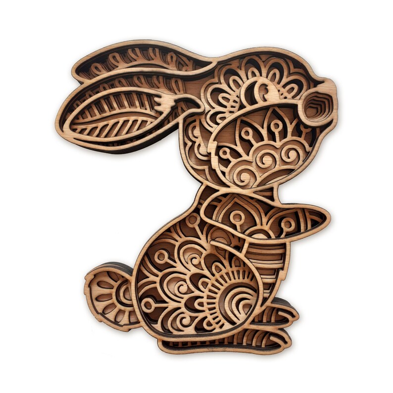 Download Cute baby bunny rabbit multi layer mandala model laser cut ...