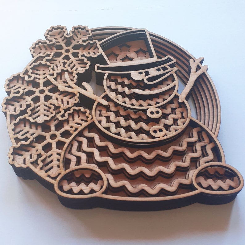Download Winter snowman multi layer mandala model laser cut file | Etsy