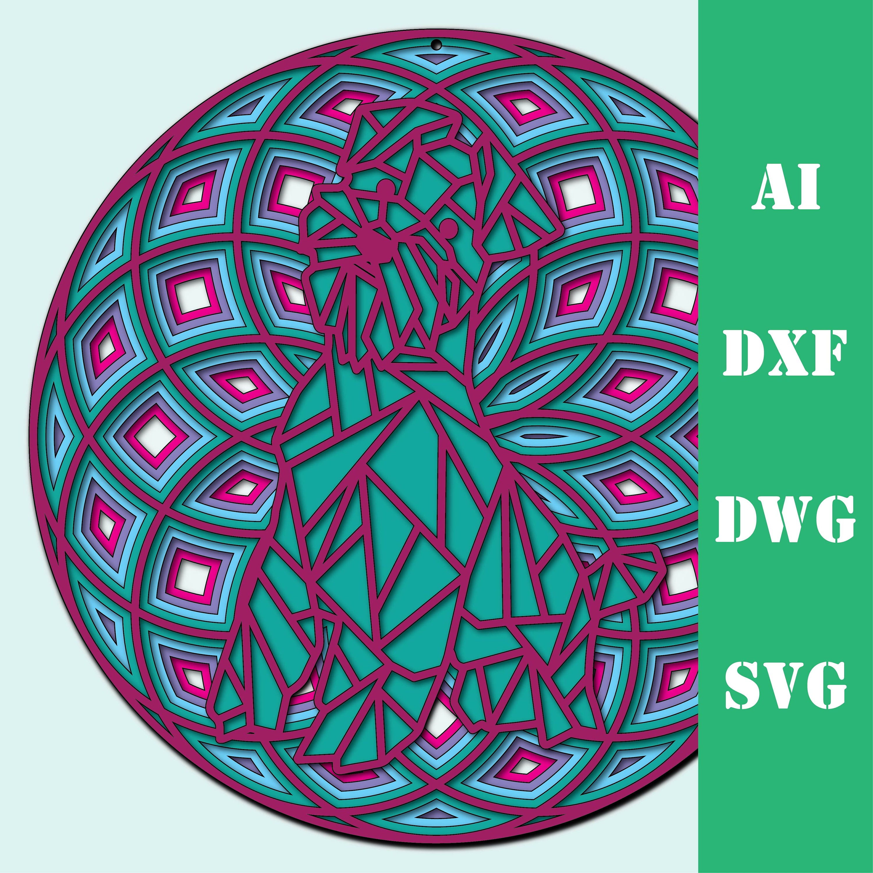 Multi layer mandala dog scottish terrier model laser cut file | Etsy