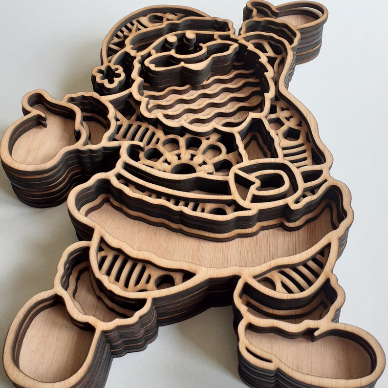 Download 3d layered Santa Christmas multi layer mandala laser cut ...