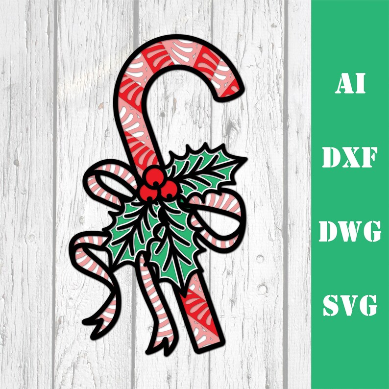 Candy Cane Christmas Layered 3d Multi Layer Mandala Laser Cut File ...