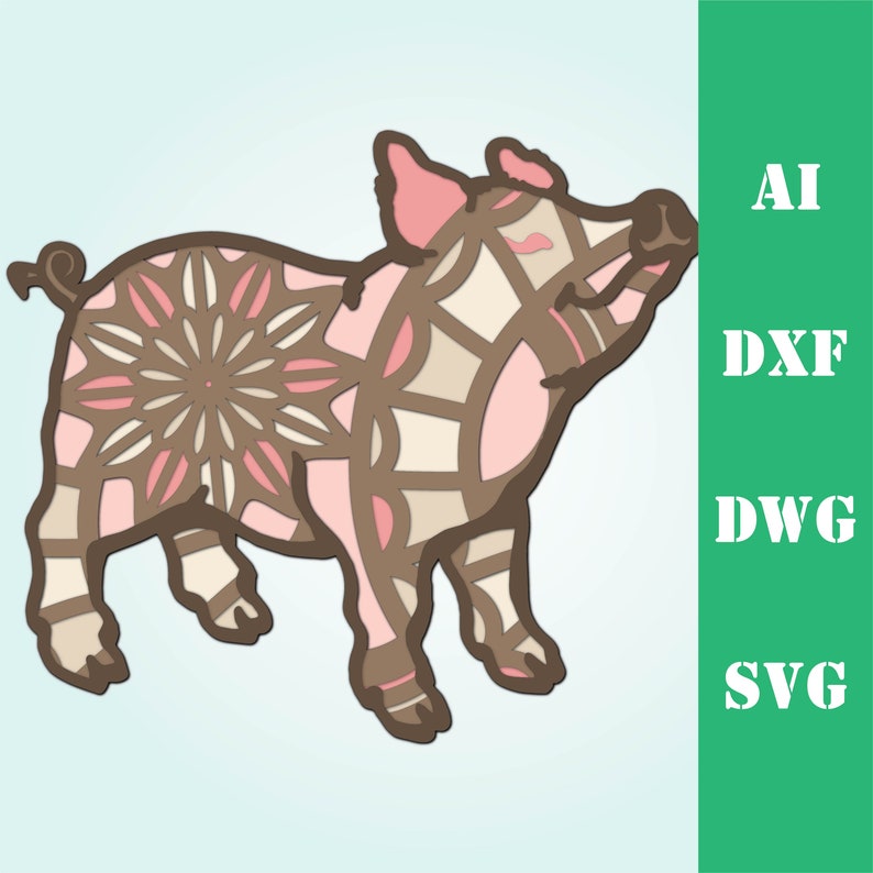 Free Free Layered Animal Mandala 147 SVG PNG EPS DXF File