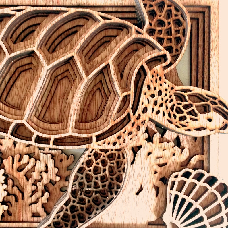 Download Sea turtle ocean multi layer mandala model laser cut file ...