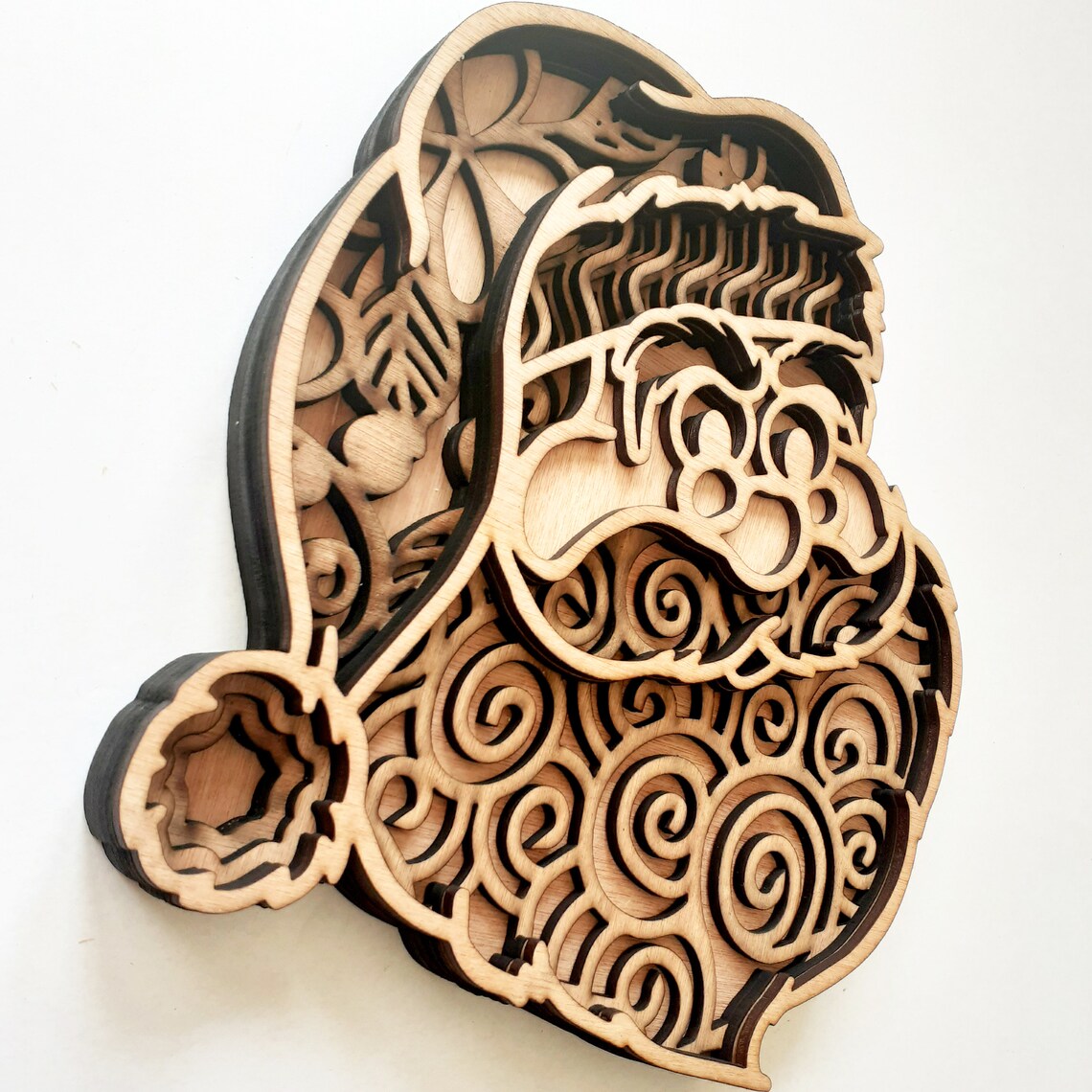 Layered Santa 3D Christmas Multi Layer Mandala Laser Cut File Glowforge ...
