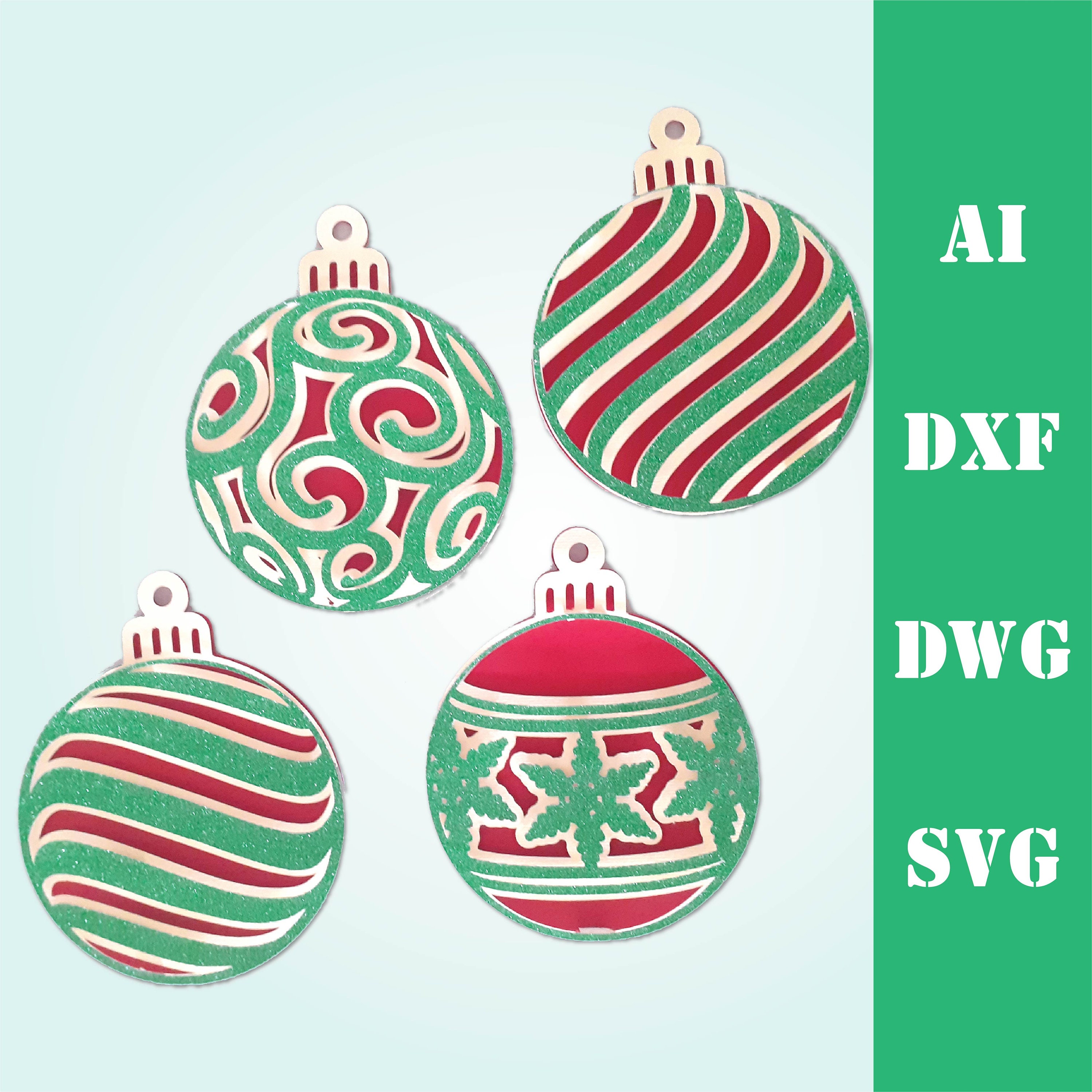 4 Christmas Ornaments Bundle Multi Layer Mandala Laser Cut File, Cricut ...